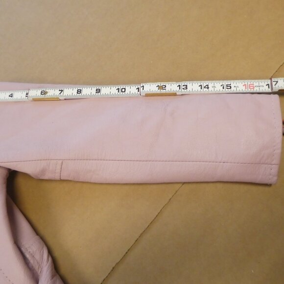Jafrum Leather Motorcycle Jacket - Pink Ladies Size S - Picture 6 of 12